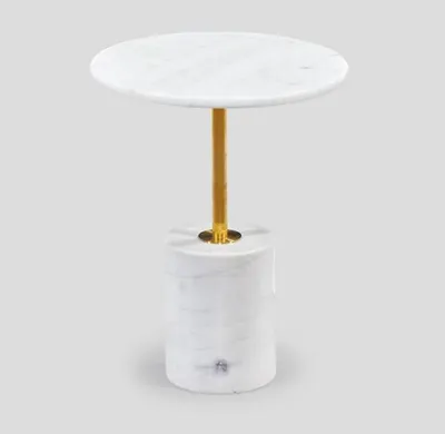 Image de Table d'appoint ronde blanche Table de salon Tables basses Table
