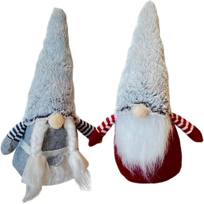 Produktbild von Weihnachtszwerg Weihnachtszwerg Weihnachtszwerg - 22 x 6 cm - Grau Rot - 2 Stück
