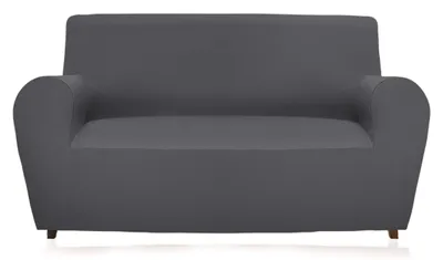 Sofa-Bezug für 4-Sitzer, grau, elastisch, bis 280 cm Rückenlehne