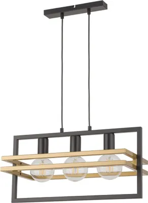 Zdjęcie produktu dla Lampa wisząca dekoracyjna loftowa potrójna industrialna czarno-złota Merci 3xE27 15W Sigma Lighting