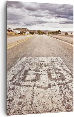 Produktbild von Bild auf Leinwand - Leinwandbild - Einteilig - USA Route 66 Reise - 80x120cm - Wand Bild - Wanddeko - Wandbilder - Leinwanddruck - Wanddekoration - Leinwand bilder - Wandbild - PA80x120-2712