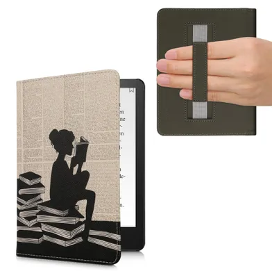 Produktbild von kwmobile Klapphülle kompatibel mit Amazon Kindle Paperwhite 11. Generation 2021 Hülle - Flipcase für Kindle Paperwhite Hülle mit Handschlaufe -