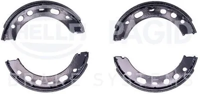 Produktbild von HELLA 8DA 355 050-661 - OE 92835209700 Bremsbackensatz für 718 (982), 911 (993), 911 (996), 911 (997), 911 (991), Boxster (986), Boxster (987), Cayman (981), Cayman (987)