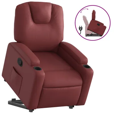 Produktbild von vidaXL Relaxsessel mit Aufstehhilfe Weinrot Kunstleder
