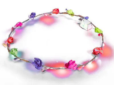 Produktbild von LED Blumenkranz  Haarschmuck   Kranz Haarband Damen  Kopfschmuck für Hochzeit, bunt