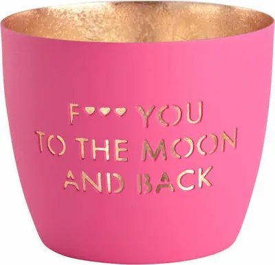 Produktbild von Gift Company Windlicht Madras F... you to the moon and back M, Teelichthalter, Kerzenhalter, Eisen, neon purple / Gold, H 8.5 cm, 1145204013