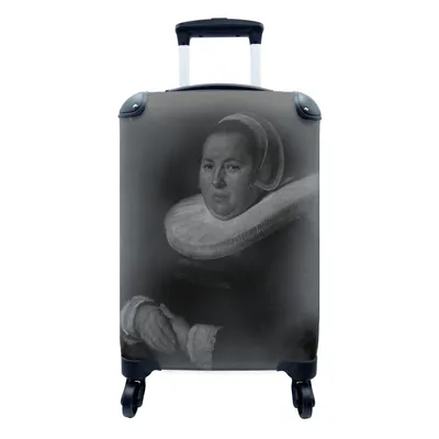 Produktbild von MuchoWow® Koffer Handgepäck Trolley Rollkoffer Kleine Reisekoffer mit 4 Rollen - Porträt einer Frau mittleren Alters - Frans Hals - Cabin Size < 55x40x23 cm & 55x40x20 cm - Fotokoffer - Kabinenkoffer - Boardgepäck - Reise-Box - Reisekoffer - Reisegepäck - Koffer mit Bild - Trolley für Kinder
