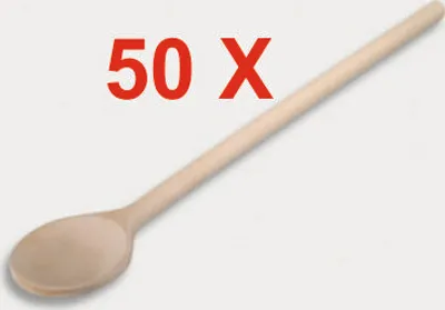 Produktbild von 50 Stück = Kochlöffel, runde Form aus Holz 30 cm