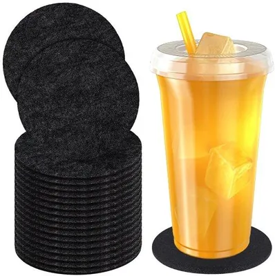 Obrázek produktu pro Kruhové filcové podtácky o průměru 10 cm na sklenice a šálky