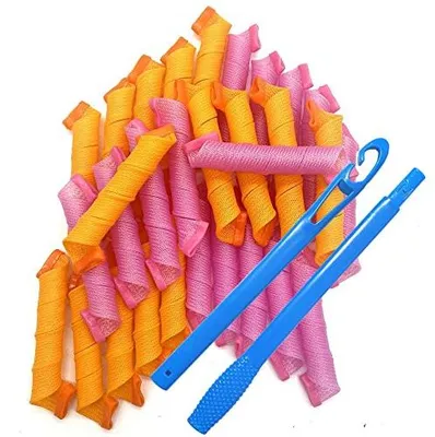 Produktbild von 40 Stück Haarkurbel Spiralkurbel - Hitzefreie Locken 55 cm mit Stylinghaken