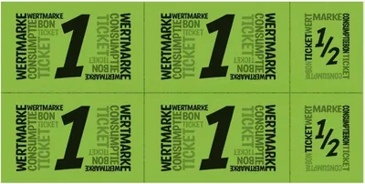 Produktbild von CombiCraft Wertmarken Karte auf grünem Papier mit schwarzem Druck mit 5 Wert-Einheiten