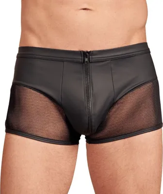 Obrázek produktu pro Pánské boxerky na zip Leather Look - černé