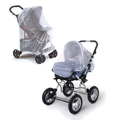 Produktbild von Mückennetz für Kinderwagen und Wiege - Moskitonetz schützt Ihr Baby - 90 x 0,3 x 60 cm - Buggy-Moskitonetz - Insektenschutznetz - Moskitonetz - Weiß