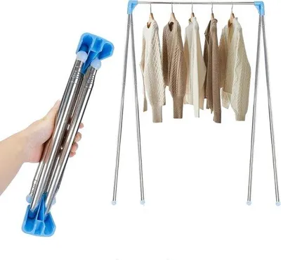 Image de Porte-vêtements pliable et facile à transporter - 33-71 cm - Porte-vêtements télescopique - Idéal pour la maison et le camping