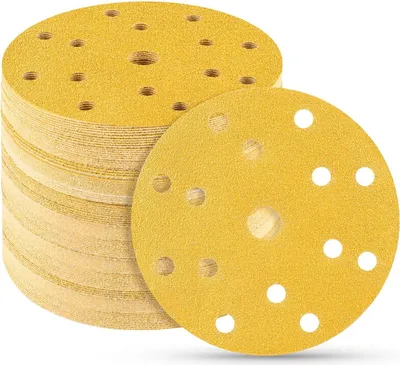 Produktbild von 50 Stück Schleifscheiben 150mm klett 80 körnung 15 Loch Schleifpapier Set für Rund Exzenterschleifer für Holz Metall und Farbe