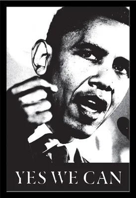 Immagine prodotto di Obama, Barack - Poster - Yes we can! + cornice rimovibile, Shinsuke® Maxi MDF nero, disco acrilico