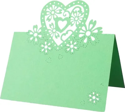 Image de 50 Packs de Cartes de Table 3D en forme de Cœur, Cartes de Table Coupées au Laser, Cartes de Table Noms Alimentaires, Cartes de Table Réception