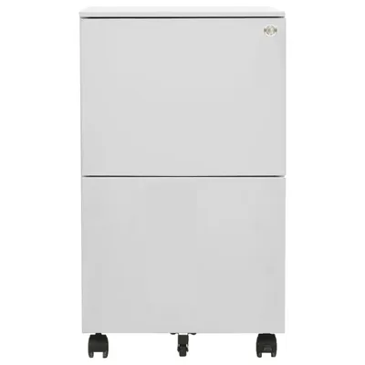 Zdjęcie produktu dla vidaXL Szafka na dokumenty na kółkach jasnoszara 39x45x67 cm stalowa