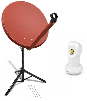 Produktbild von PremiumX Camping SAT Anlage 80cm Antenne Single LNB Dreibein-Stativ