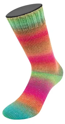 Produktbild von Lana Grossa - Meilenweit 100g Color Mix Sparks 7618 himbeer rost graugrün türkis jade fuchsia