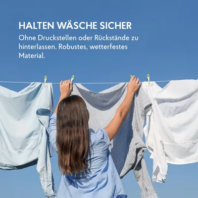 Produktbild von HAKA Wäscheklammern 16 Stk. Mit starkem Halt für drinnen & draußen