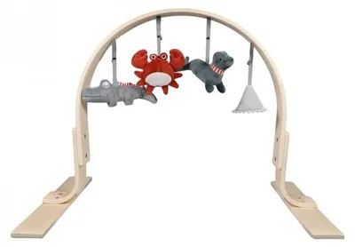 Zdjęcie produktu dla Tryco Drewniany zestaw gimnastyczny dla niemowląt z łukiem ze zwierzętami