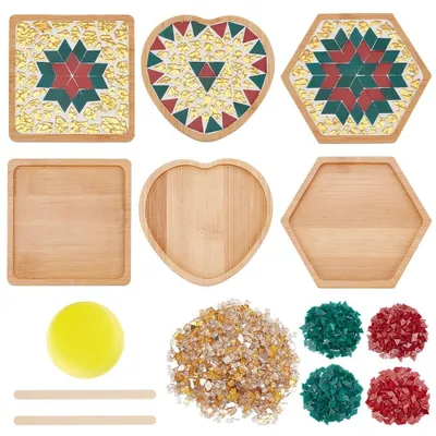 Produktbild von Set von 3 DIY Mosaik-Untersetzer - Kreatives Bastelset mit Anleitungen