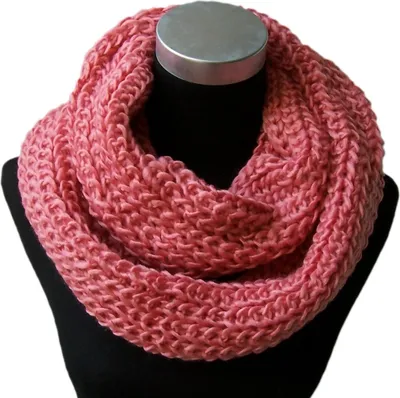 Produktbild von T7091 Schlauchschal Schal Tuch Loop Winterschal Rosé Strickloop NEU