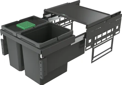 Image de NABER 8013401 Collecteur de déchets 27,5 (12+15,5) litres COX® BASE 360 K/500-2 avec couvercle anthracite, H 360 mm