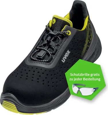 Obrázek produktu pro uvex 1 G2 nízké boty S1 černé, žluté šířka 11 velikost 46