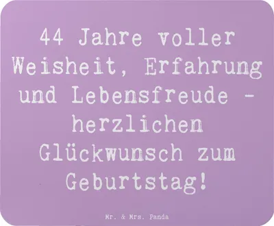Produktbild von Mr. & Mrs. Panda Mouse Pad Spruch 44. Geburtstag - Lavendeltraum - Geschenk, mauspad laptop, mousepad, herzlichen Glückwunsch, Alter, Handgefertigt, 44 Jahre, Geschenke