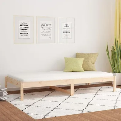 Produktbild von Tagesbett ohne Matratze, 90 x 190 cm, Einzelbett, Massivholz, Kiefernholz, Einzelbettgestell mit Schubladen, platzsparendes Einzelschlafsofa