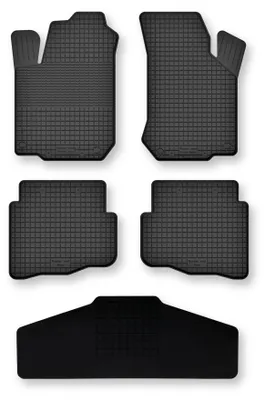 Produktbild von Gummi-Fußmatten + Tunnel für Nissan Almera N16 2000-2006 (Schrägheck) – 5-tlg, Schwarz, Semi-Universal, angepasst – Wielganizator Semi-Universal