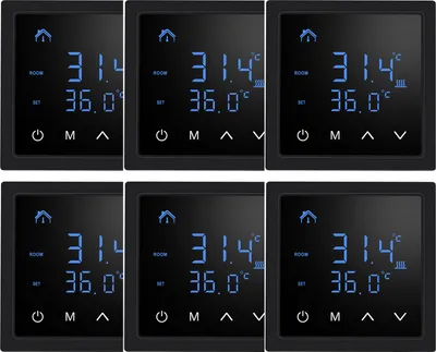 Produktbild von 6X Smart Thermostat 16A Raumthermostat elektrische Heizungssteuerung Fußbodenheizung, mit LED-Touchscreen, für zu Hause Büros Einkaufszentren Hotels