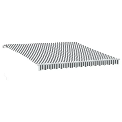Image de vidaXL Store manuel avec LED Anthracite & Blanc 400x350 cm