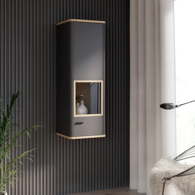 Image de Hängeschrank >LEOKADIA< in Artisan Eiche Dekor / grau - 43,5x126,4x41,4cm (B/H/T)