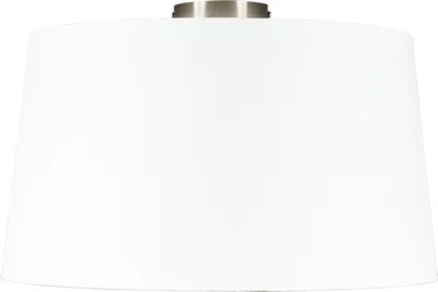 Produktbild von QAZQA - Moderne Deckenleuchte I Deckenlampe I Lampe I Leuchte Stahl I Silber I nickel matt mit weißem Schirm 45 cm - Combi I Wohnzimmer I Schlafzimmer - Stahl Rund - LED geeignet E27