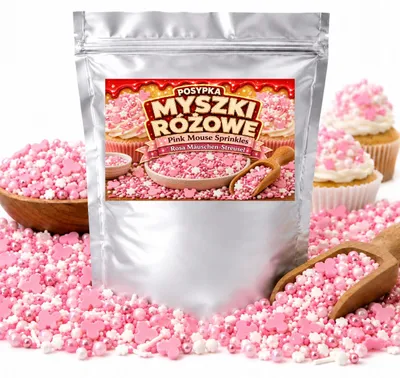 Produktbild von Zuckerstreusel „Rosa Mäuschen“ Für Torte, Cupcakes, Muffins Und Desserts 50 G