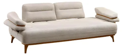 Produktbild von Elegantes weißes Stoffsofa aus Holz für modernes Wohnzimmer