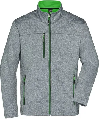 Produktbild von Softshelljacke in Melange-Optik dark-melange/green, Gr. XL