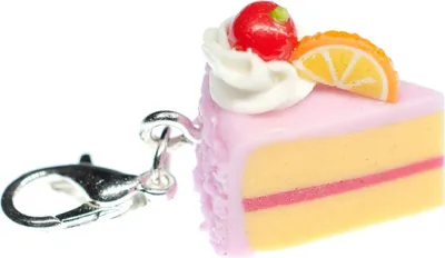 Produktbild von Tortenstück Kuchen Torte Kuchenstück Charm Anhänger Miniblings Erdbeere rosa