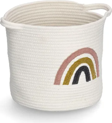 Produktbild von ZELLER Aufbewahrungsbox aus Baumwolle Regenbogen 32x28cm