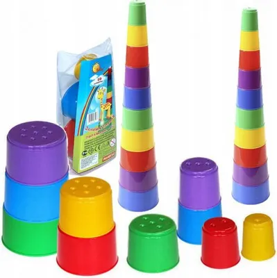 Produktbild von Wieża Piramidka Układanka Edukacyjna (10 Kubeczków)