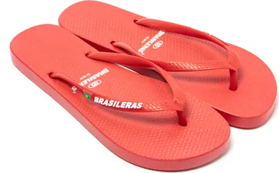 Produktbild von BRASILERAS Damen Zehensandalen mit rutschfester Sohle bequem schuhe strand/schwimmbad/stadt rot 34/35 EU - UBCPOW