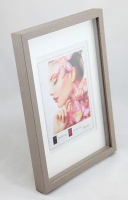 Produktbild von 3D Objektrahmen Holz Bilderrahmen Wanddeko Collage Poster Shirt Trikot Rahmen HR - Farbe: Taupe | Format: 40x50