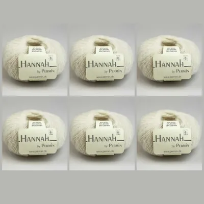 Obrázok produktu pre 6x Hannah od Permin – luxusná priadza z merino vlny, hodvábu a kašmíru (19 krémová)