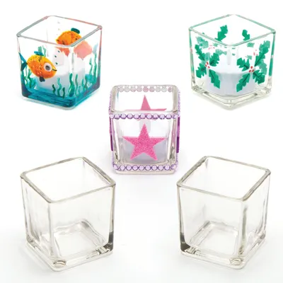 Glas-Teelichthalter, 6 Stück, 5 cm, transparent