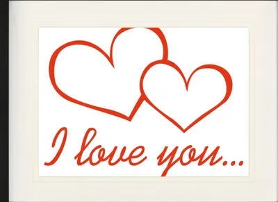 Produktbild von Herzen Gerahmtes Bild Mit Edlem Passepartout | Wand-Bilder | Im Bilderrahmen - I Love You (60 x 80 cm)