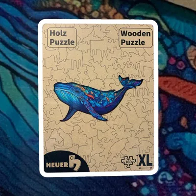 Produktbild von Creative-Art Wooden-Puzzle Holzpuzzle HEUER Motiv: Wal, 160 Teile XL