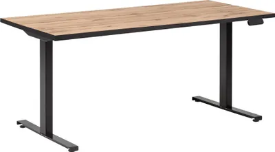Produktbild von Schreibtisch höhenverstellbar elektrisch FALUN-80 in Eiche Landhaus Nb., B/H/T: 160/117/75 cm